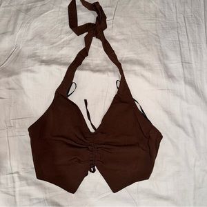 Size SM H&M Brown Halter Tie Top